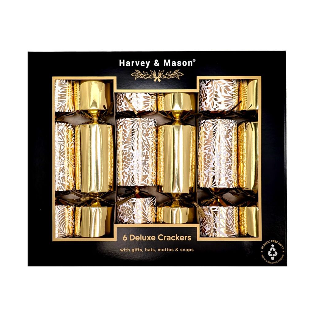 Harvey & Mason Deluxe Gold Christmas Crackers Pack Of 6 5015302182564 2